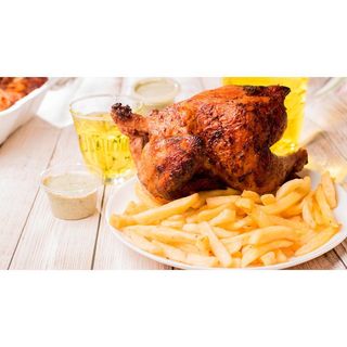 Whole Chicken Served With Chips & Rice
