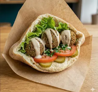 Kanapka falafel z hummusem