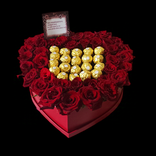 Box Floral Avec Chocolat 