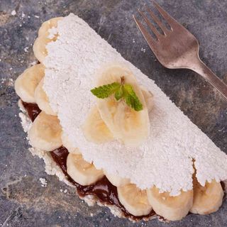 Tapioca de Banana com creme de avelã