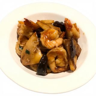 #53 Wok Gambas Con Bambú Y Setas