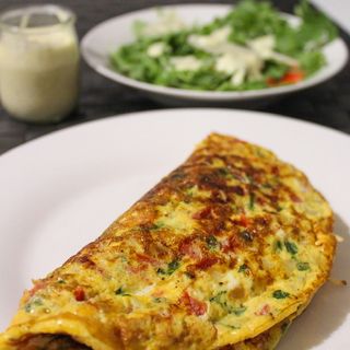 Omelete de Chourição com Batata Frita