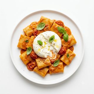 Paccheri In Crema Di Pomodorini E Burrata