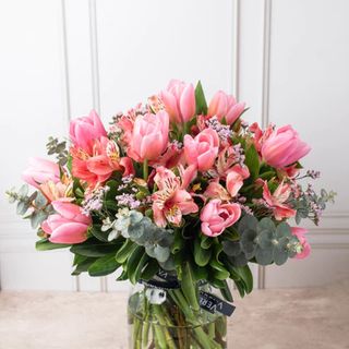 Tulipán y Astromelia Rosa