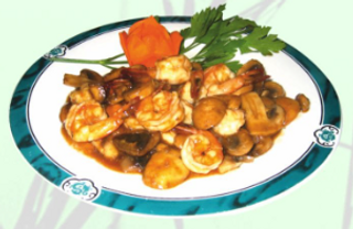 76. Gambas Con Champiñones