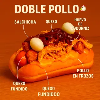 Hot dog doble pollo