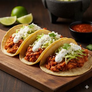 Tacos de tinga de pollo (3 uds.)