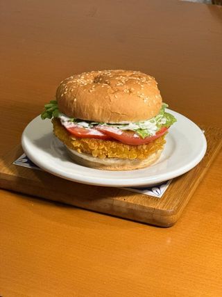 Hamburguesa de pollo crujiente