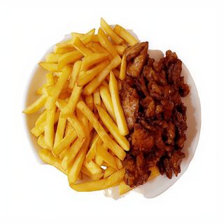 ternera con patatas fritas