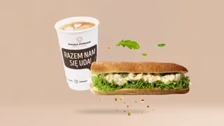 Bagietka z pastą jajeczną + kawa