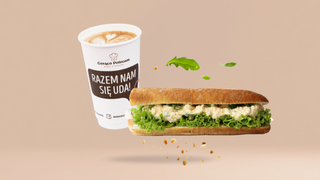 Bagietka z pastą jajeczną + kawa