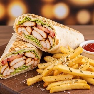 Chicken shawarma with chips