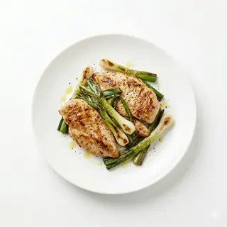 Pollo con ajotierno a la plancha