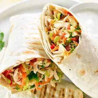 Wrap Breaded Chicken, Bacon, Cheese and Salad 