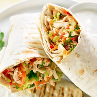 Wrap Breaded Chicken, Bacon, Cheese and Salad 