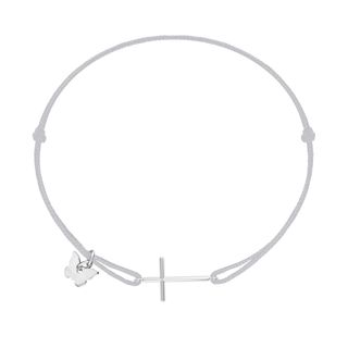 Klasična siva narukvica s kristalima u obliku križa