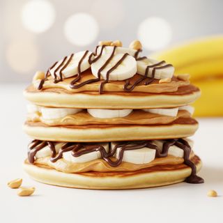 Pancake burro d'arachidi, cioccolato, banana