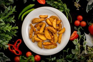 Baked potatoes with  garlic