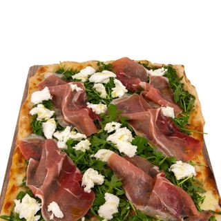 Pizza rossa crudo e bufala - pala intera