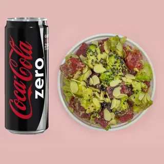 Coca-Cola Zero Sleek + Tartare di tonno, avocado, mandorla e sesamo
