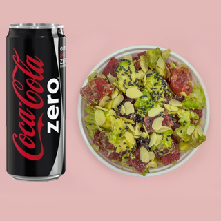 Coca-Cola Zero Sleek + Tartare di tonno, avocado, mandorla e sesamo