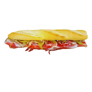 Bocadillo De Jamón Ibérico Con Setas Y Pimiento Verde
