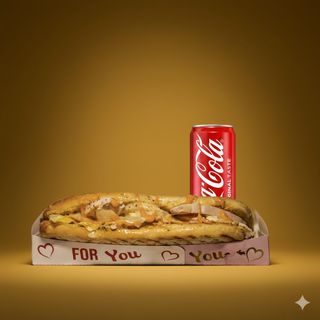 Сандвич Сърдито пиле голям + Кока Кола кен (330ml)