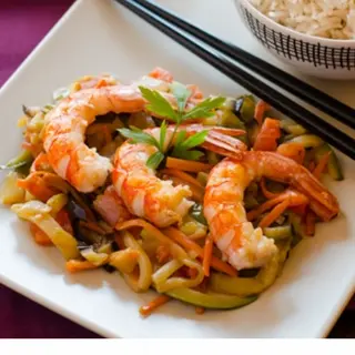 Gambas Con Verduras