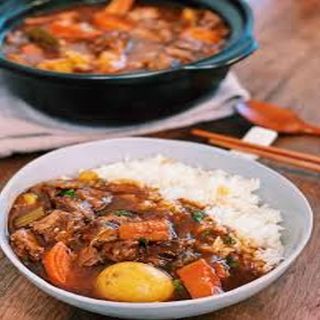 Rice and beef Stew + Soda