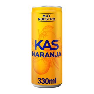 KAS Naranja Refresco con gas sabor Naranja sin Azúcar Lata 330ml