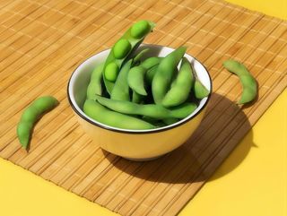 2. Edamame hervido con sal rosa