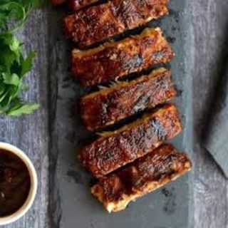 Pork ribs bbq roasted