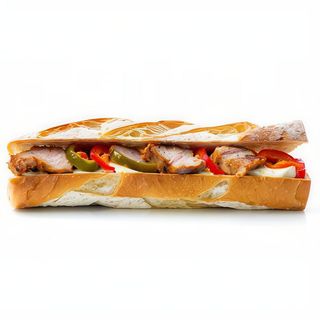 Bocadillo De Escalopines Y Pimientos