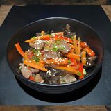 ბრინჯის ატრია სქონლის ხორცით