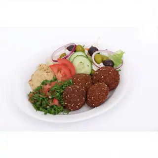 Plato de flafel. Para vegano y vegiteriano