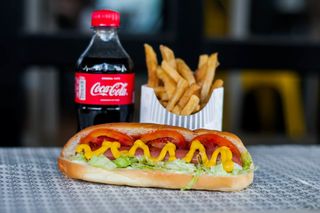 Mighty hot dog  combo with chips & soda