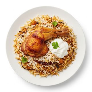 Biryani con pollo arrosto