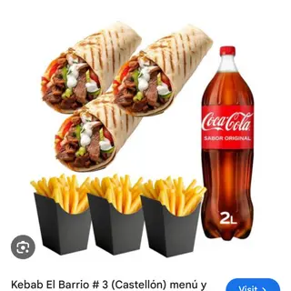 Menú 2  3 durum o 3 pita