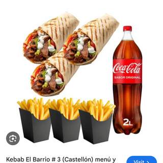 Menú 2  3 durum o 3 pita