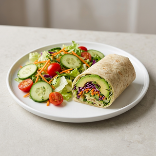 Avocado Wrap With a Side of Garden Salad