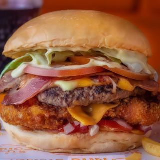 Menú de hamburguesas mixta hamburguesas