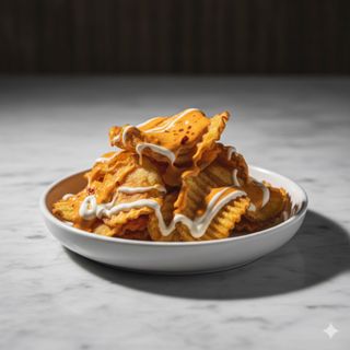 Bravas con magníficas patatas tejas