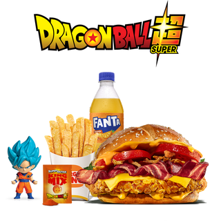 Menú Duo Bacon Cheddar Pollo Super Saiyan Con Figura Grande