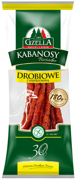 Kabanos drobiowy z wieprzowiną Gzella 115 g
