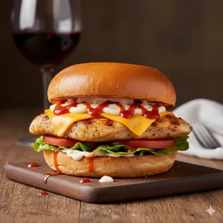 Hamburguesa de pollo y queso