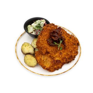 Schabowy z wieprzowiny złotnickiej pstrej smażony na smalcu