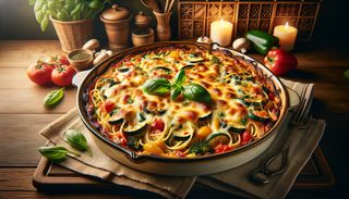 Запечени спагети вегетариана