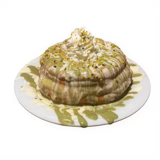 Graffa Chocolate blanco y pistacho ((Donuts de masa de pizza)