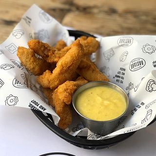 Pollo de corral rebozado