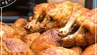 Mezzo pollo arrosto al piatto